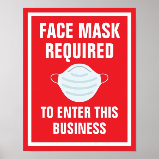 11-inch x 14-inch gebold rood masker vereist papie poster (Voorkant)