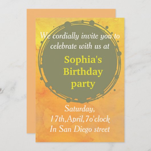 11 invitation à l'anniversaire d'or (Devant / Derrière)