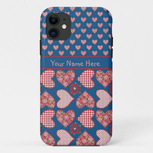11 iPhone 5/5s Coque à personnaliser : Coeurs et Rose