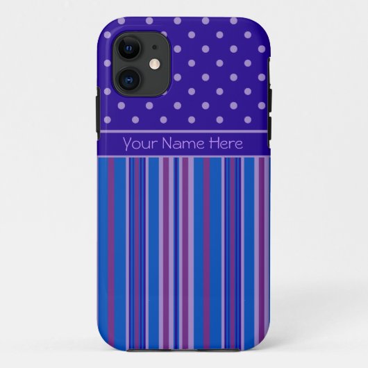 11 iPhone 5/5s Coque à personnaliser : Stripes, Polka (Dos)