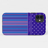 11 iPhone 5/5s Coque à personnaliser : Stripes, Polka (Dos (Horizontal))