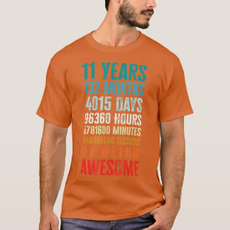 11 jaar 132 maanden Geweldige elfde verjaardag T-shirt