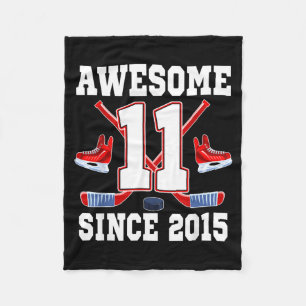 11 Jaar Geweldig Sinds 2015 Hockey Thema Verjaarda Fleece Deken