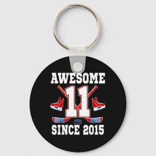 11 Jaar Geweldig Sinds 2015 Hockey Thema Verjaarda Sleutelhanger
