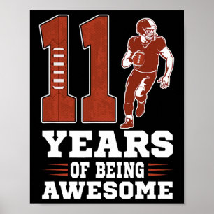 11 jaar Geweldige Boy 11th Birthday Voetbal Poster