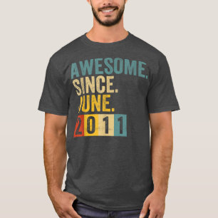 11 jaar Geweldige sinds juni 2011 11e verjaardag T-shirt
