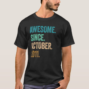 11 jaar Geweldige sinds oktober 2011 11e geboorte T-shirt