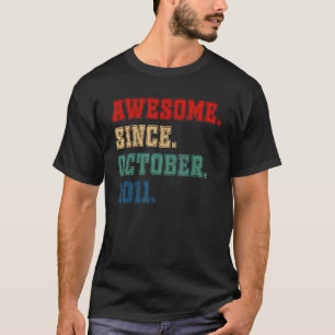 11 jaar Geweldige sinds oktober 2011 11e geboorte T-shirt