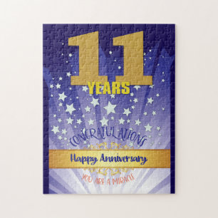 11 Jaar Hersteljubileum Krachtig Cijfer Legpuzzel
