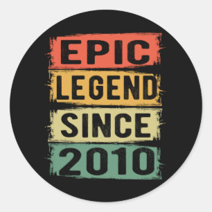 11 jaar oud bday 2010 epische legende 11e verjaard ronde sticker