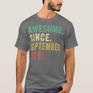 11 jaar oud cadeau Geweldige sinds september 2011  T-shirt