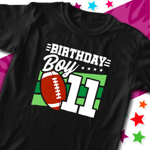 11 Jaar Oud Football Party Thema 11e Verjaardags J T-shirt