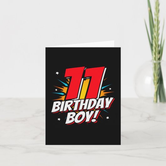 11 Jaar Oud Superheld Verjaardag Jongen 11e Verjaa Kaart (Voorkant)