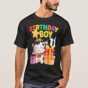 11 Jaar Oud Verjaardag Jongen 11e Koe Boerderij Di T-shirt