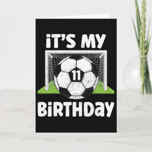 11 Jaar Oud Voetbal 11e Verjaardag Speler Kinderen Kaart