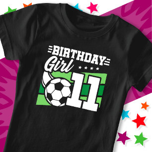 11 Jaar Oud Voetbal Football 11e Verjaardag Meisje T-shirt