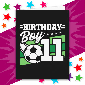 11 Jaar Oud Voetbal Football Kinder 11e Verjaardag Kaart