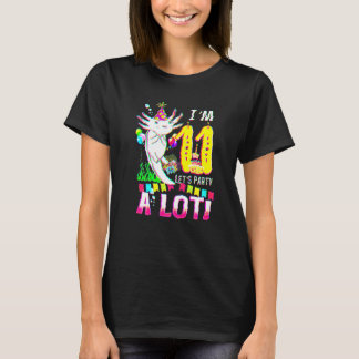11 Jaar Oude Axolotl 11e Verjaardagsfeestje Jongen T-shirt