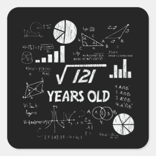 11 jaar oude Bday Geeky Wiskunde 11e verjaardagsca Vierkante Sticker