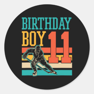 11 jaar oude ijshockey naar de elfde verjaardag ronde sticker