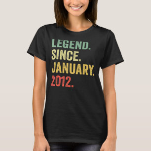 11 jaar oude legering sinds januari 2012 11e geboo t-shirt