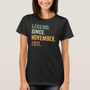 11 jaar oude leggende sinds november 2011 11e gebo t-shirt