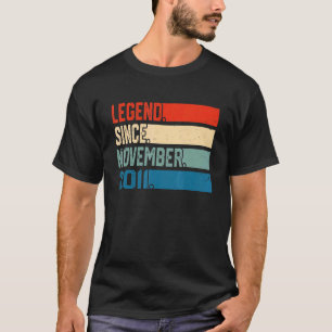 11 jaar oude leggende sinds november 2011 11e gebo t-shirt