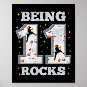 11 Jaar Oude Rotsklimmen 11e Verjaardags Avontuur Poster