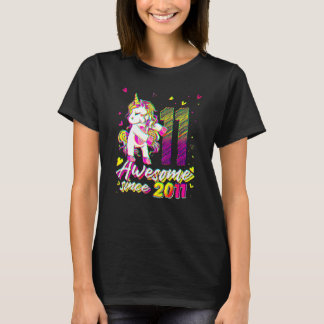 11 jaar oude Unicorn Flossing 11th Birthday Unicor T-shirt