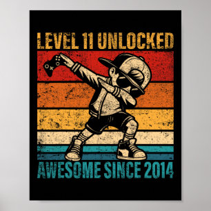 11 jaar oude verjaardag gamer dabbing jongen 11e n poster