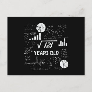 11 Jaar Oude Verjaardag Geeky Wiskunde 11e Verjaar Briefkaart