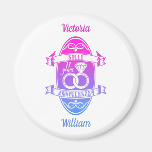 11 jaar traditioneel Staal 11e trouwdag Magneet