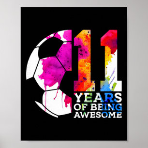 11 Jaar Wezenig Fantastisch Voetbal 11e Verjaardag Poster