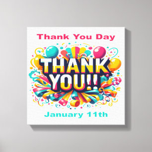 11 januari - Dank U Dag Canvas Afdruk