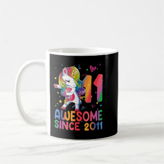 11-jarige Gifts Girls Tiener Dabbing Unicorn 11th Koffiemok