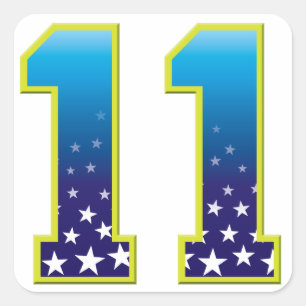 11-jarige ster vierkante sticker