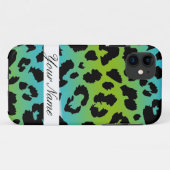 11 Léopard coque iphone Personnalisé Léopard bleu ver (Dos (Horizontal))