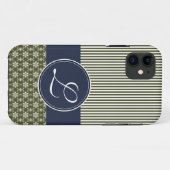 11 Modèle de coque iPhone 5 Barely There Navy & Olive (Dos (Horizontal))