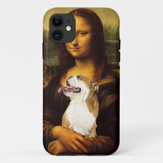 11 Mona Lisa et son coque iphone de chien de Taureau (Dos)