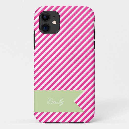 11 Monogramme rose et blanc chaud iPhone 5 Coque (Dos)