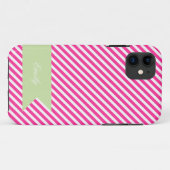11 Monogramme rose et blanc chaud iPhone 5 Coque (Dos (Horizontal))