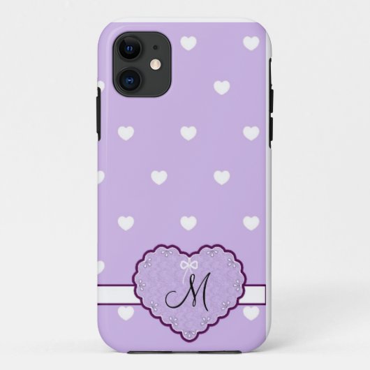 11 Monogrammed Heart iPhone 5 Coque (Dos)