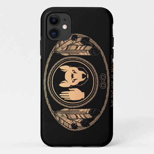 11 Native Art Wolf Drapeau iPhone 5 Coque Rebellion C (Dos)