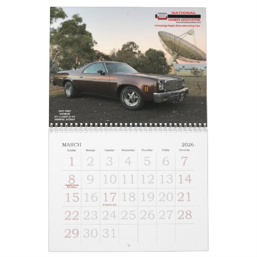 #11 NECOA uit Australië, Can, Eur & Mex Kalender (Mar 2026)