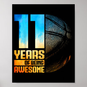 11 Oud 11e Basketbalspeler Jaren Basketbal Humor Poster