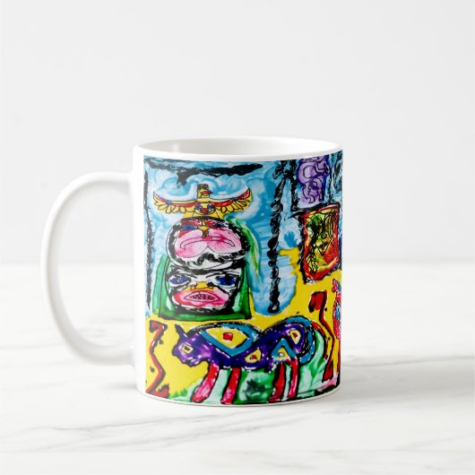 11 OZ—ABSTRACTE PAARSE BUFFEL KOFFIEMOK (Links)