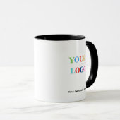 11 oz Black Inside Mug Employee Name Business Logo (Devant droit)