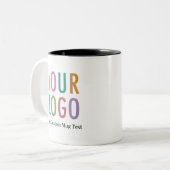 11 oz Black Inside Mug Nom de l'employé Logo de l' (Devant gauche)