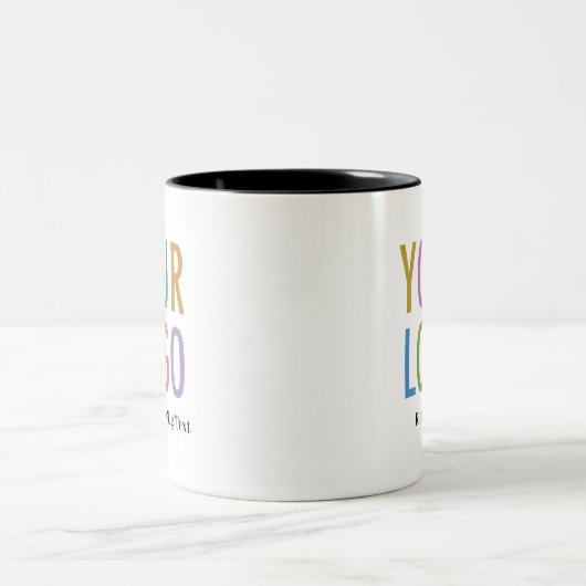 11 oz Black Inside Mug Nom de l'employé Logo de l' (Centre)