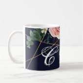 11 Oz. Café Mug Jardin géométrique Rose Marine Bl (Gauche)